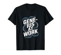 Funny Crispr Biology DNA - Gene Ius At Work Value Graphic T-Shirt, Men, Black, L