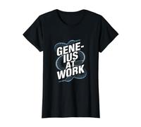 Funny Crispr Biology DNA - Gene Ius At Work Value Graphic T-Shirt, Women, Black, L