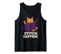 Funny Crochet Cat Mom Yarn Lover Pun Humor Handmade Craft Tank Top