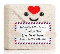 Funny Crochet Envelope Love Letter Gifts for Best Friend, Unique Present for Valentines Day, Long Distance Friendship Gifts, Thinking of You Gifts for Women Friends, Cute Desk Decor for Women Office