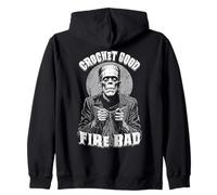 Funny Crochet Frankenstein Knitting Halloween Crocheting Zip Hoodie