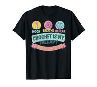 Funny Crochet Lover Crochet is My Therapy Hook Breathe T-Shirt