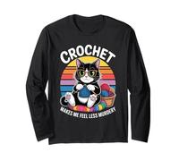 Funny Crochet Mom Makes Me Feel Less Murdery Vintage Long Sleeve T-Shirt