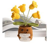 Funny Crochet Plant, Mini Lily of the Valley, Soft Knitting Doll with Adorable Design, Small Potted Toy, Cheerful Yarn Figure with Playful Style, Home Decor for Friends