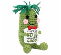Funny Crochet Positive Pickle Plush Dolls With Card Mothers Day Mom Daughter Or Doll Pickle Son Knitted From Handmade
