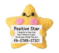 Funny Crochet Star Doll Ornament Room Decoration Handmade Knitted Positive Star Doll For Friends Card With Energy dad gifts thank Comfort Friend gifts teacher Wool Farewell Gifts Handmade Goin