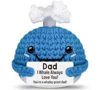 Funny Crochet Whale Dad Gifts for Father Day Birthday,I Whale Always Love You Dad Gifts from Daughter Son,Small Cute Handmade Knitted Crochet Animals Father's Day Present for Bonus Step New Daddy Papa