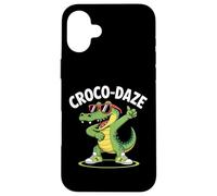 Funny Croco-Daze Cartoon Crocodile with Sunglasses and Sneak Case for iPhone 16 Plus