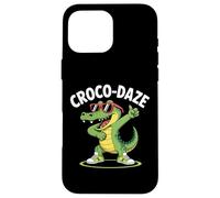 Funny Croco-Daze Cartoon Crocodile with Sunglasses and Sneak Case for iPhone 16 Pro Max