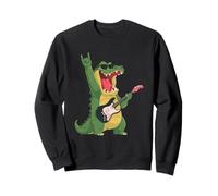 Funny Crocodile Rock Music Guitarist Retro Design Sweatshirt