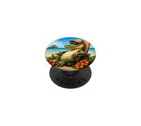 Funny Crocodile Sunglasses at the Beach, Tropical Flowers PopSockets Adhesive PopGrip