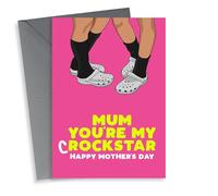 Funny crocs Mother's Day card for mum - rockstar