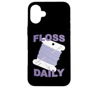Funny Cross Stitch and Embroidery Floss Daily Floss Bobbin Case for iPhone 16 Plus