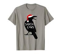 Funny Crow Christmas Festive Santa Caws Black Bird T-Shirt