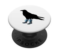 Funny Crow In Wellies Bird In Wellington Boots Novelty PopSockets Adhesive PopGrip