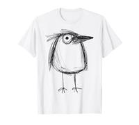 Funny Crow Sketch Drawing Bird Raven Hand Drawn T-Shirt
