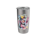 Funny Crowned Face Peace Graffiti Pop Character Graphic Stainless Steel Insulated Tumbler