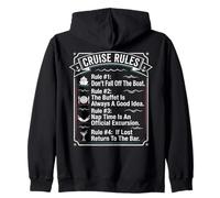 Funny Cruise Rules Don't Fall Off Boat Retro Vacation Squad Zip Hoodie