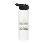 Funny Cruise Rules for Couples Vacation Retro Matching Stainless Steel Insulated Water Bottle