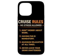 Funny Cruise Rules No Stress Allowed Retro for Seniors Case for iPhone 13 Pro Max