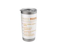 Funny Cruise Rules No Stress Allowed Retro for Seniors Stainless Steel Insulated Tumbler