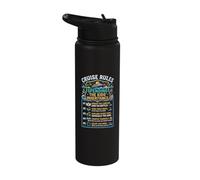 Funny Cruise Rules Spending The Kids Inheritance Retro Stainless Steel Insulated Water Bottle