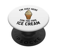 Funny Cruise Ship I'm Just Here For The Free Ice Cream PopSockets Adhesive PopGrip