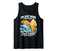 Funny Cruise Vacation I'm Just Here for The Free Ice Cream Tank Top