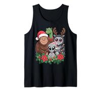 Funny Cryptid Bigfoot Loch Ness Monster Mothman and Alien Tank Top