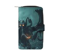 Funny-Cthulhus Monster Long Zippered Pouch Slim Clutch Organizer Purse Money and Credit Card Holder for Men Women