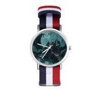 Funny-Cthulhus Monster Quartz Watches Arabic Numerals Wrist Watch with Adjustable Strap for Men Women