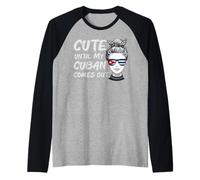 Funny Cuba Roots Heritage Cute Until My Cuban Comes Out Raglan Baseball Tee