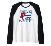 Funny Cuban Saying Havana Cuba Flag Asere Que Bola Raglan Baseball Tee