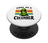 Funny Cucumber Cool As A Vegetable Retro Sunglasses Retro PopSockets Adhesive PopGrip