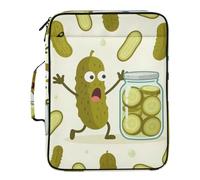Funny Cucumber Expanding File Folders Includes Zip Pocket 3 Ringing Binder with Extra Pockets with Zipper Closure for Document Storage