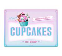 Funny Cupcakes Metal Sign Retro Food Snacks Tin Signs Wall Art Poster Wall Decor for Home Bar Kitchen Coffee Corner Playroom Cinema Cafe Restaurant 12x8 Inch Aluminium Hanging Plaque
