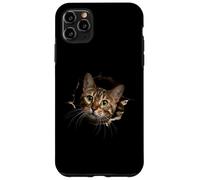 Funny Curious Bengal Cat Artwork Feline Lovers Animal Motif Case for iPhone 11 Pro Max