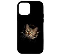Funny Curious Bengal Cat Artwork Feline Lovers Animal Motif Case for iPhone 12 mini