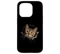 Funny Curious Bengal Cat Artwork Feline Lovers Animal Motif Case for iPhone 15 Pro