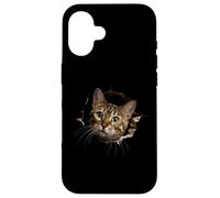 Funny Curious Bengal Cat Artwork Feline Lovers Animal Motif Case for iPhone 16