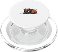Funny Curious Boxer Dog Watching a Tiny Ant PopSockets PopGrip for MagSafe