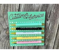 Funny Customer service Pens Set | rude joke Novelty Witty Office Stationary | Secret Santa | Pens Set | Ballpoint Pens | Supplies | Appreciation Gift | Stocking filler