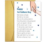 Funny Cute 1st Father's Day Card Gift For New Dad Husband From Wife Baby Boy Girl (happy 1st fathers day)