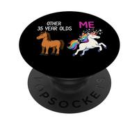 Funny Cute 35th Birthday Party Celebration PopSockets Adhesive PopGrip