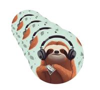 funny Cute Animal Sloth Music Car Air Freshener Cards for Women Men 4 Pack Cute Car Accessories Long Lasting Scent Car Diffuser Hanging Auto Aromatherapy Tablets Car Fresheners Gifts
