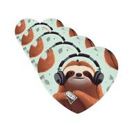 funny Cute Animal Sloth Music Car Air Freshener Cards for Women Men 4 Pack Cute Car Accessories Long Lasting Scent Car Diffuser Hanging Auto Aromatherapy Tablets Car Fresheners Gifts