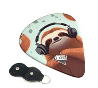 Funny Cute Animal Sloth Music Guitar Plectrums, 6 Guitar Plectrums, Double Sided Printing, For Acoustic Guitar, Bass, Ukulele, Electric Guitar (0.46 Mm 0.71 Mm 0.96 Mm)