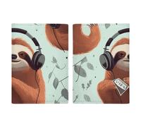 Funny Cute Animal Sloth Music Passport Holder, ID Card Protector Case Passport Holder with Slot Passports Travel Wallet Document Cover for Women And Men