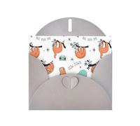 funny Cute Animal Sloth Music Print Blank Cards and Envelopes 5" x 6" for Wedding Birthday Invitations and All Occasions