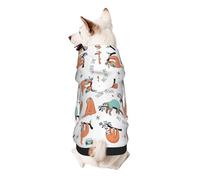 Funny Cute Animal Sloth Music Print Dog Hoodie For Small Dogs, Warm, Soft, And Breathable Sweatshirt, Easy To Wear Jumper, Pet Winter Weather Coat Pullover